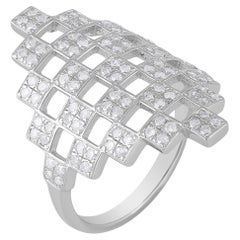 Gemistry 0.88 Carat T.W. Diamond Freeform Latice Ring in 925 Sterling Silver