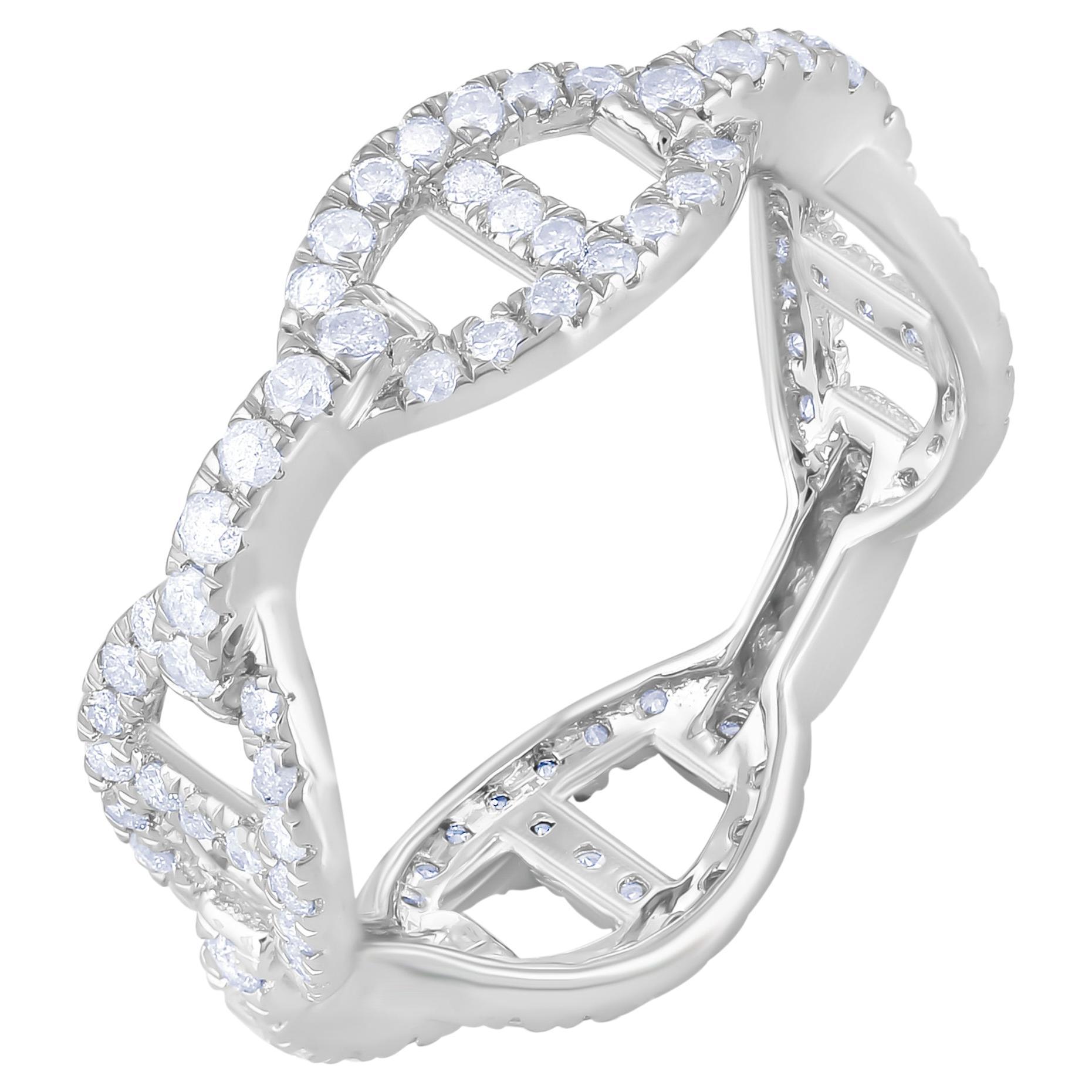 Geometrie 0.98 Karat. T.W. Eternity-Ring aus 925 Sterlingsilber mit Diamanten im Angebot