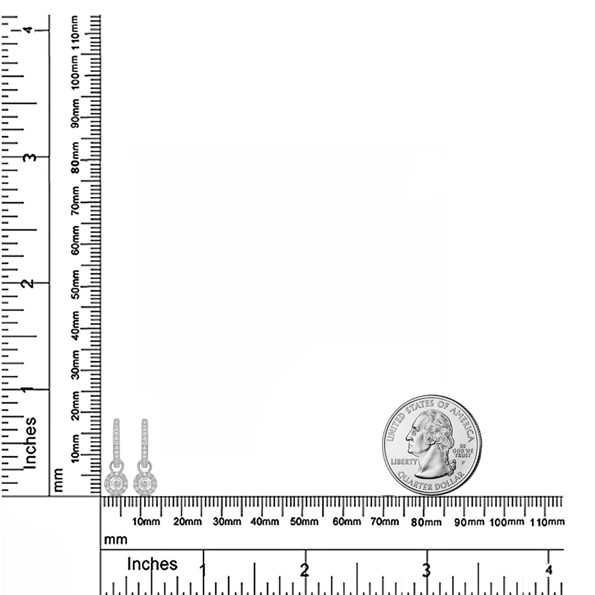 Taglio rotondo Gemmologia  Orecchini pendenti con diamanti naturali in oro bianco 14K da 0,33 ct. in vendita