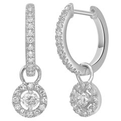 Edelsteinkunde  14K Weißgold .33 Cttw Natürliche Diamant-Ohrhänger