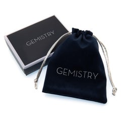 Gemistry 14K White Gold Sapphire and White Topaz Stud Earrings
