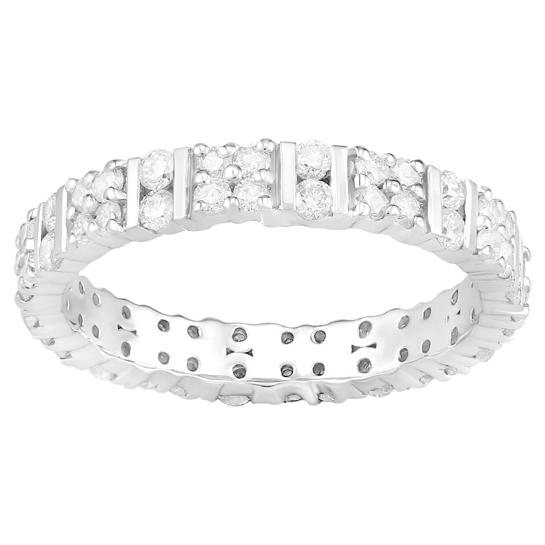 Gemistry 1ct. T.W. Diamond Eternity Band in 925 Sterling Silver For Sale