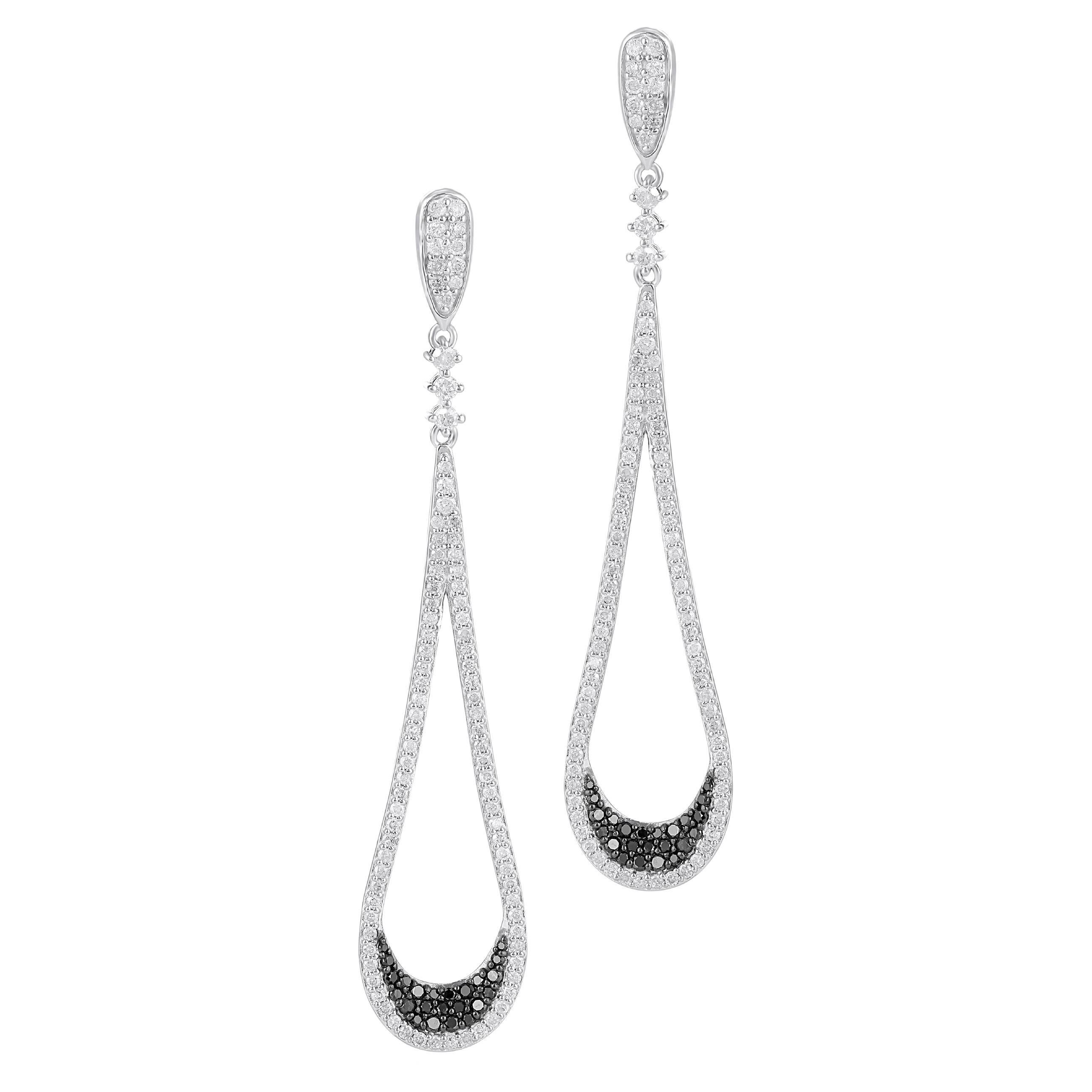 Gemistry 2.46 Carat T.W. Diamond Tear Drop Earrings in 925 Sterling Silver