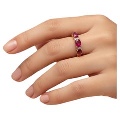 Gemistry 2.55 Ct. T.W. Ruby Band Ring with Diamonds in 14k Yellow Gold