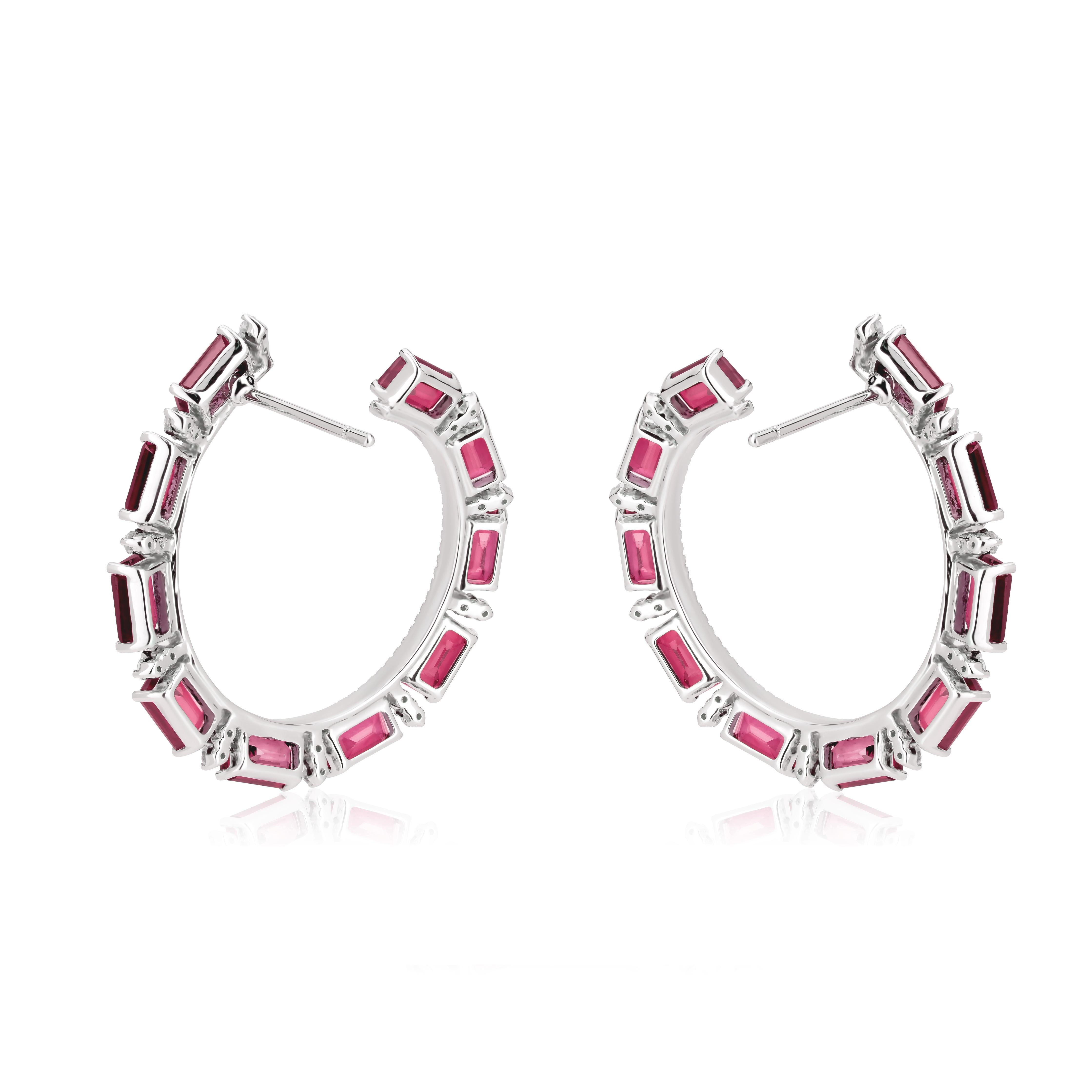 ruby hoop earrings