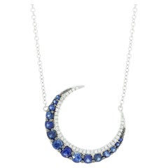 Gemistry .74cttw. Blue Sapphire Pendant Necklace in 14k Gold with Diamond