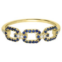 Gemistry Alice 14k Gold Natural Blue Sapphire/White Topaz Ring Size 8