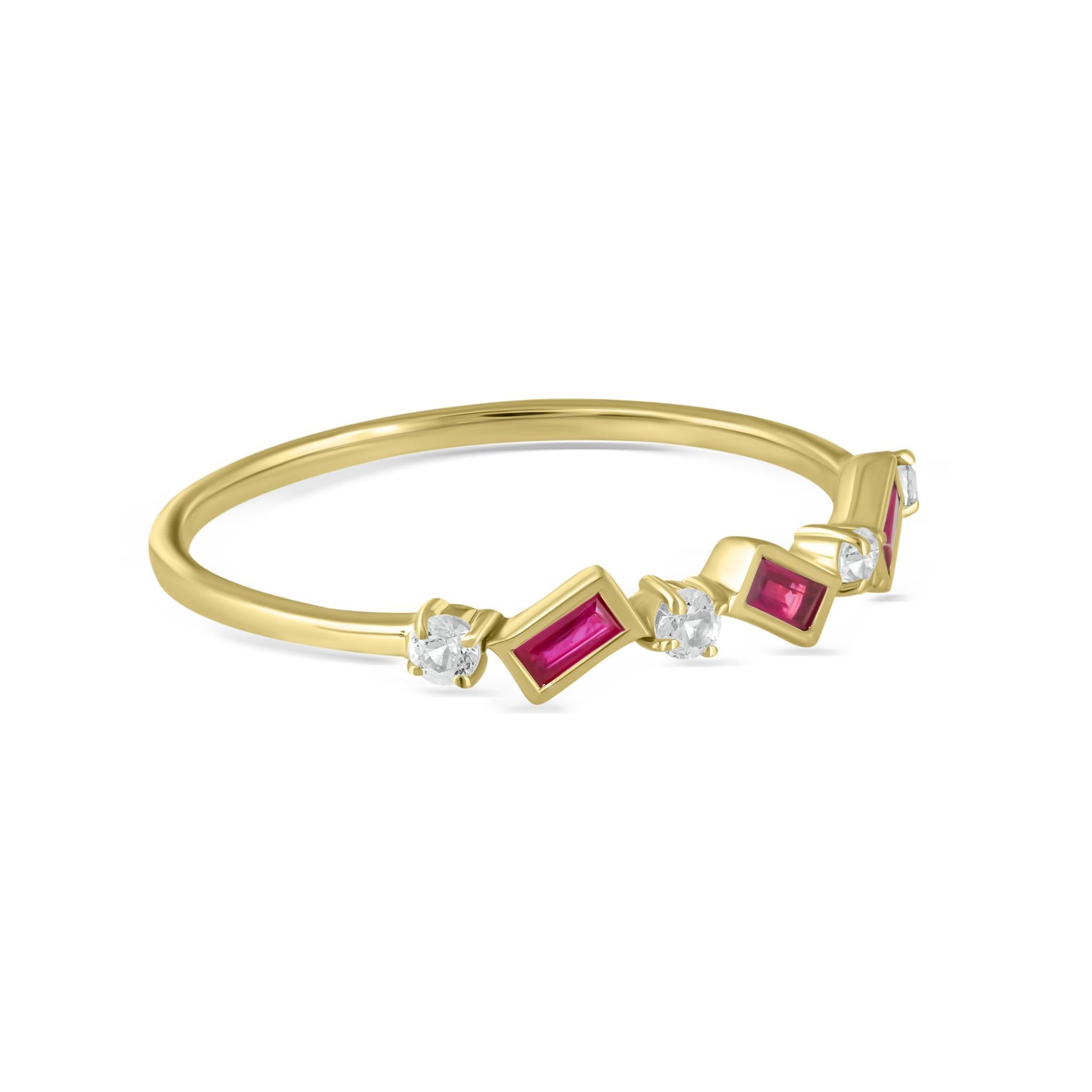 Women's Gemistry Brooke 14k Gold Natural Ruby/White Topaz Ring Size 9
