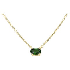Gemistry 14K Yellow Gold Natural Chrome Diopside 18 Inch Necklace