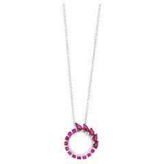 Gemistry South Sea Pearl and Ruby Pendant Necklace in 18k White Gold