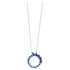 Gemistry South Sea Pearl and Sapphire Pendant Necklace in 18k White Gold