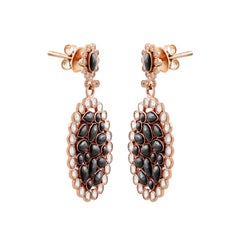 Gemistry Victorian 11.58 Cttw. Rainbow Moonstone Floral Drop Earrings in Silver