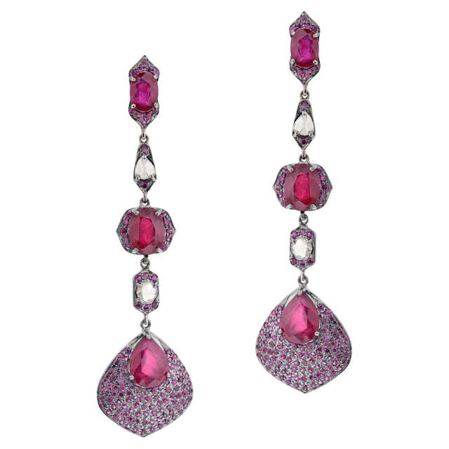 A Pair Of Early Victorian Diamond Drop Earrings For Sale at 1stDibs ...