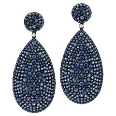 Gemistry Victorian 15.83 Ct. T.W Blue Sapphire & Diamond Drop Earring