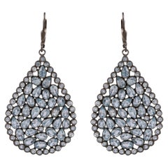 Gemistry Victorian 18Cttw. Blue Topaz Teardrop Earrings in 925 Sterling Silver