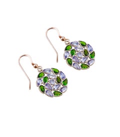 Gemistry Victorian 6.5cttw Rutile & Chrome Diopside Earring in Sterling Silver