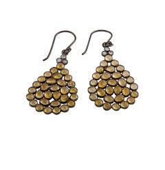 Gemistry Victorian Citrine and Topaz Teardrop Earrings in 925 Sterling Silver