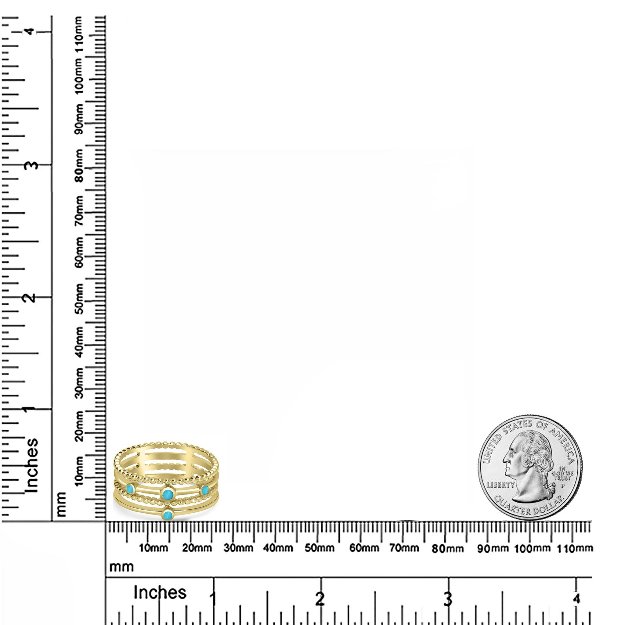Gemistry Waverly, anello in oro 14k con turchese a 4 file, misura 7 In condizioni Nuovo in vendita a New York, NY