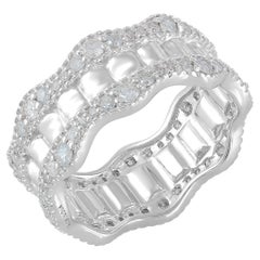 Retro Gemisty 1.22cttw. Diamond Eternity Band Ring in 925 Sterling Silver