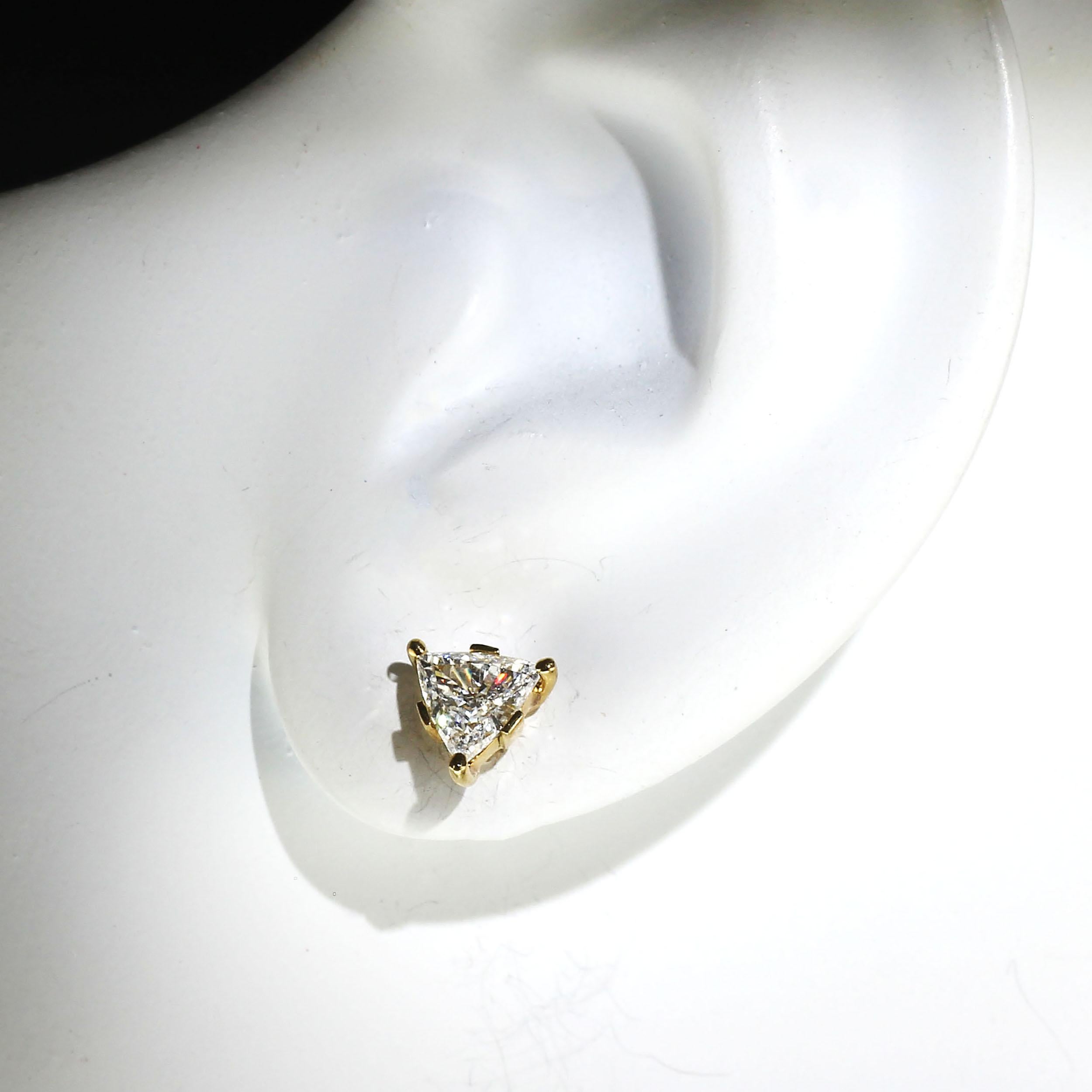 Trillion Cut  AJD 1.25 Carat Glittering Diamond Stud Earrings  April Birthstone For Sale