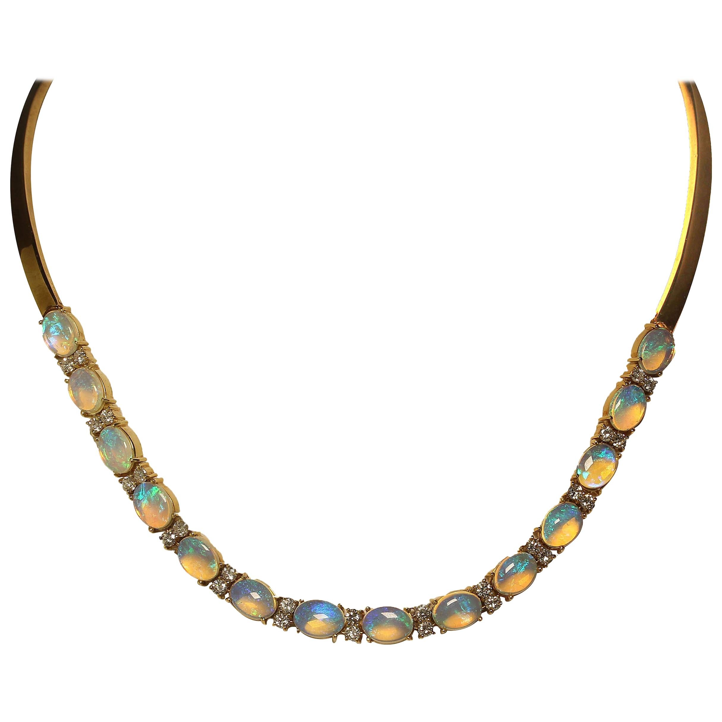 opal collar necklace