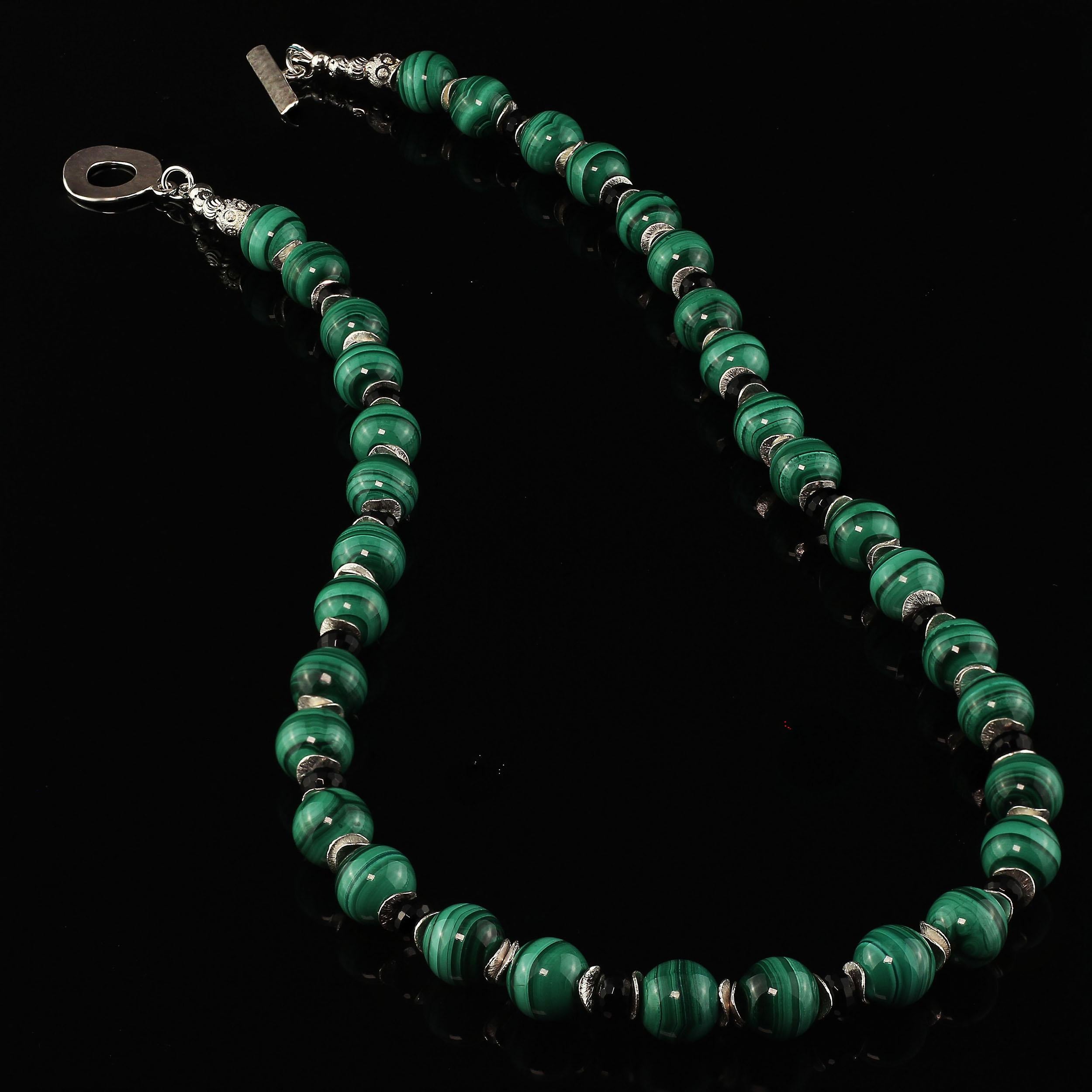 Malachite and Black Onyx necklace with Silver Accents 1