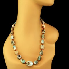 AJD 23 Inch Graduated Blue Larimar Necklace with Sterling Silver Clasp