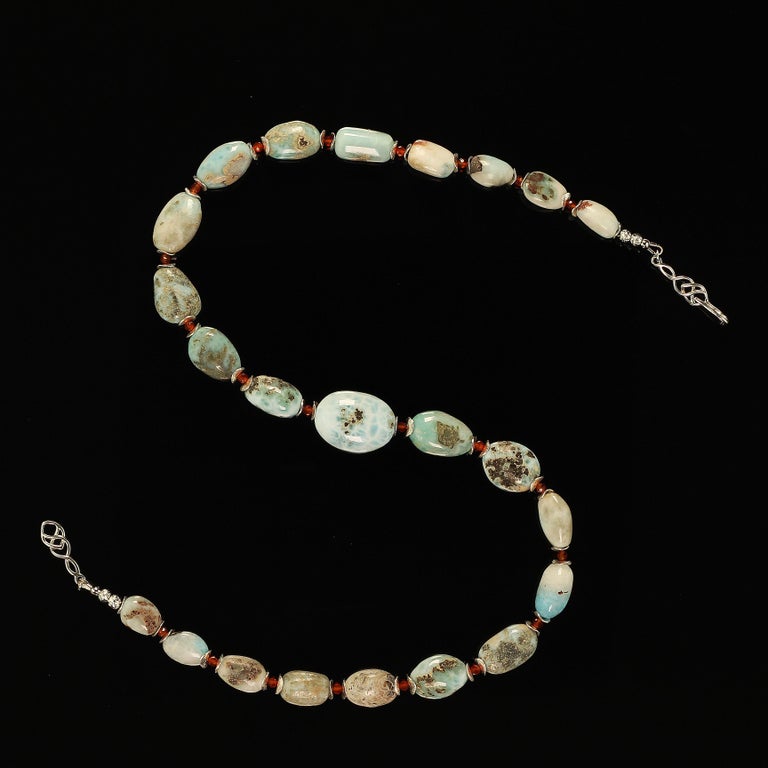 Artisan AJD Graduated Larimar Necklace For Sale