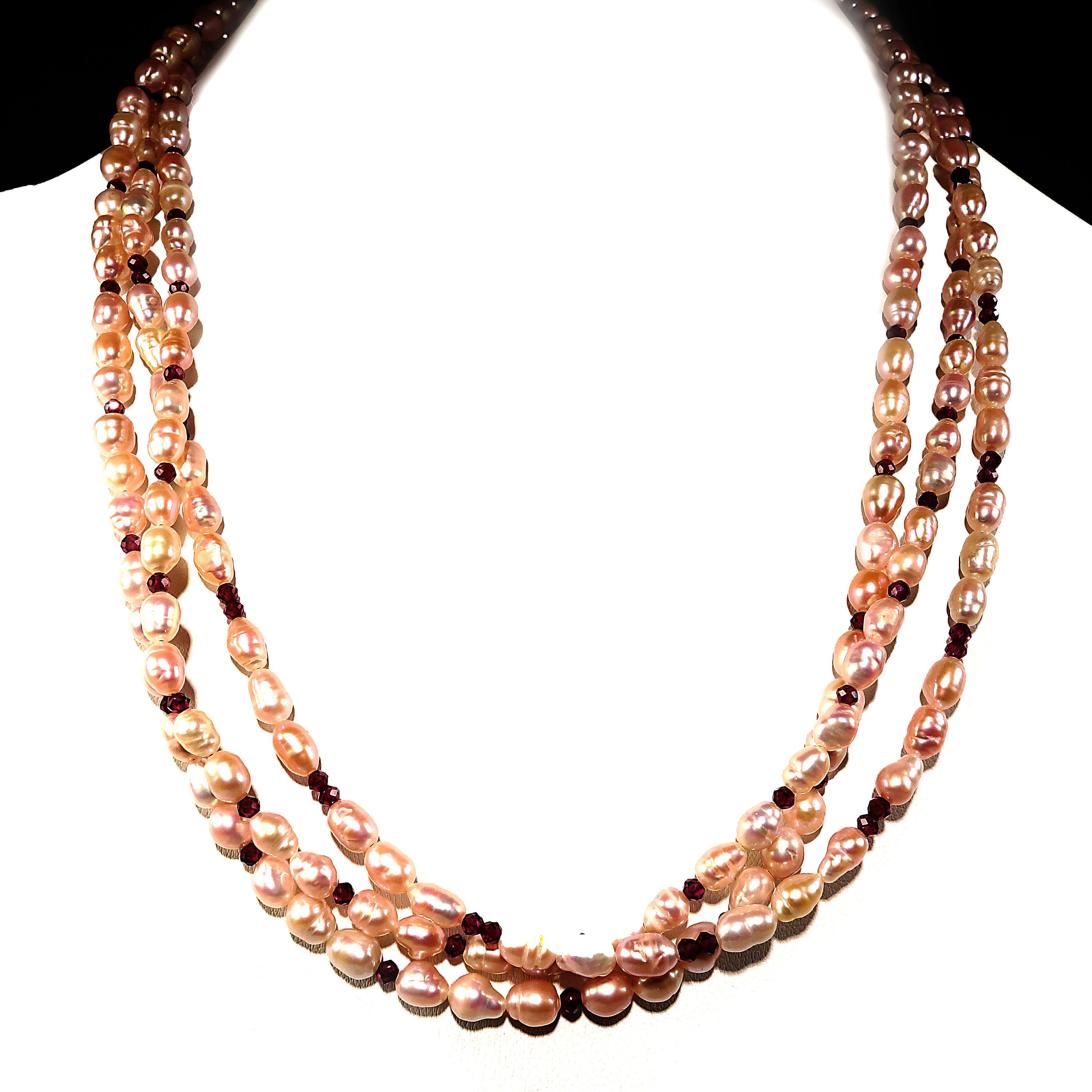 garnet strand necklace