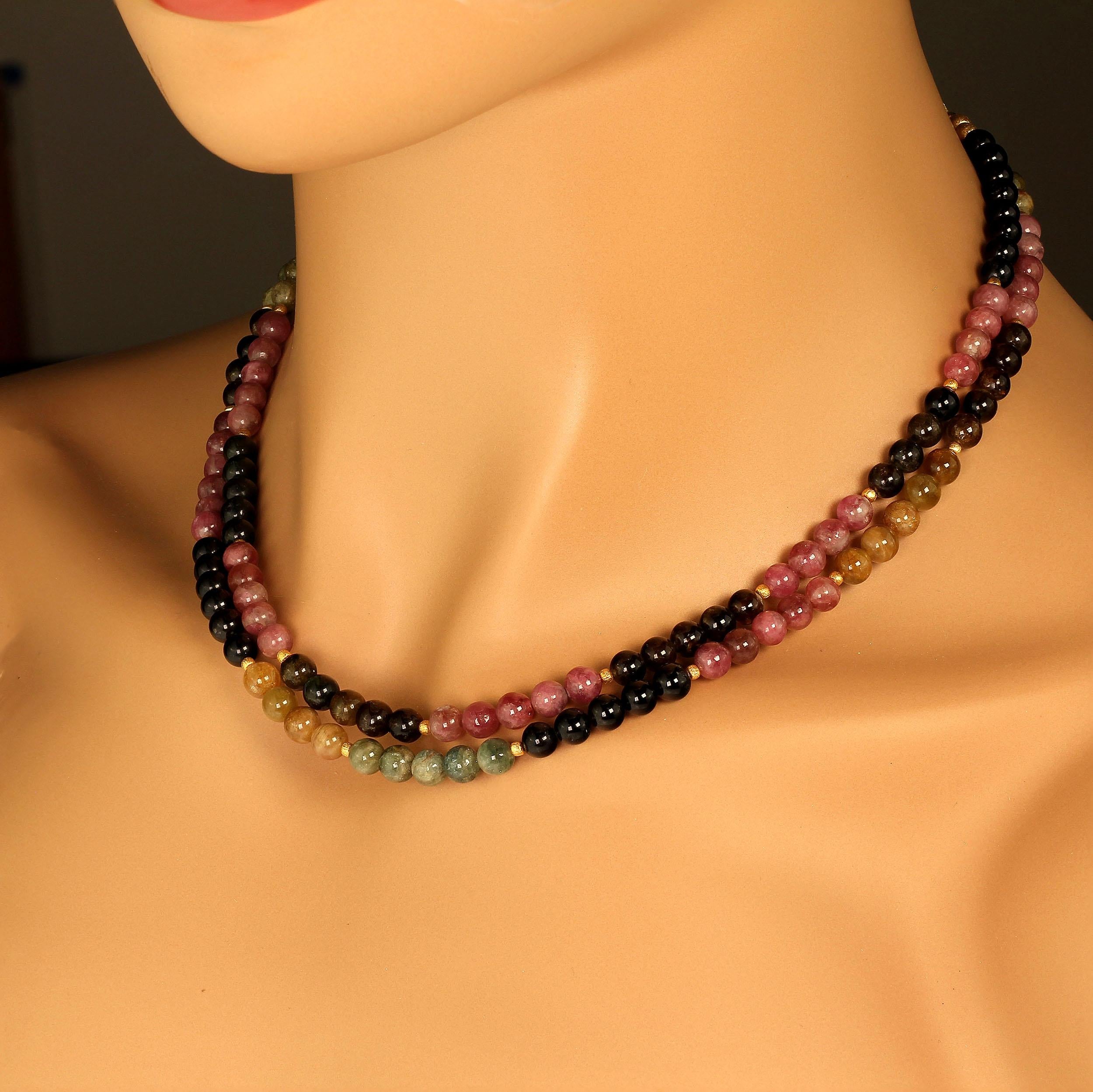 Artist Gemjunky Glowing Multi Color Tourmaline Necklace