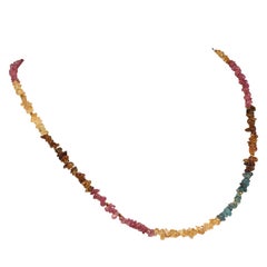 AJD Brazilian Gemstone Polished Chip Necklace