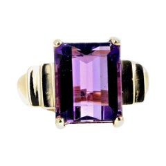 Gemjunky Bright Purple 7.08 Ct. Natural Amethyst 10k Gold Ring