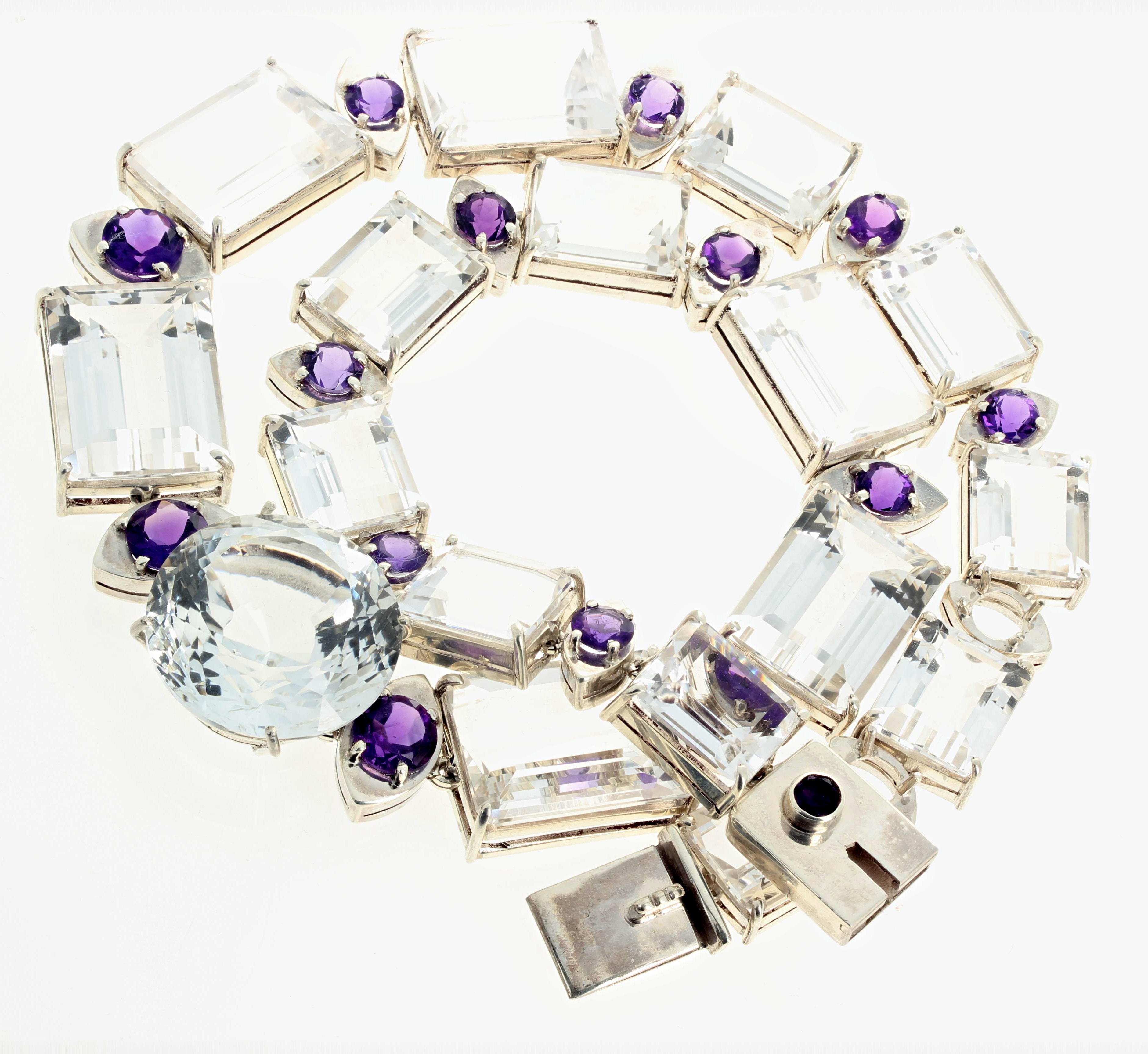 AJD Brilliant Clear Silver Quartz & Amethyst 18