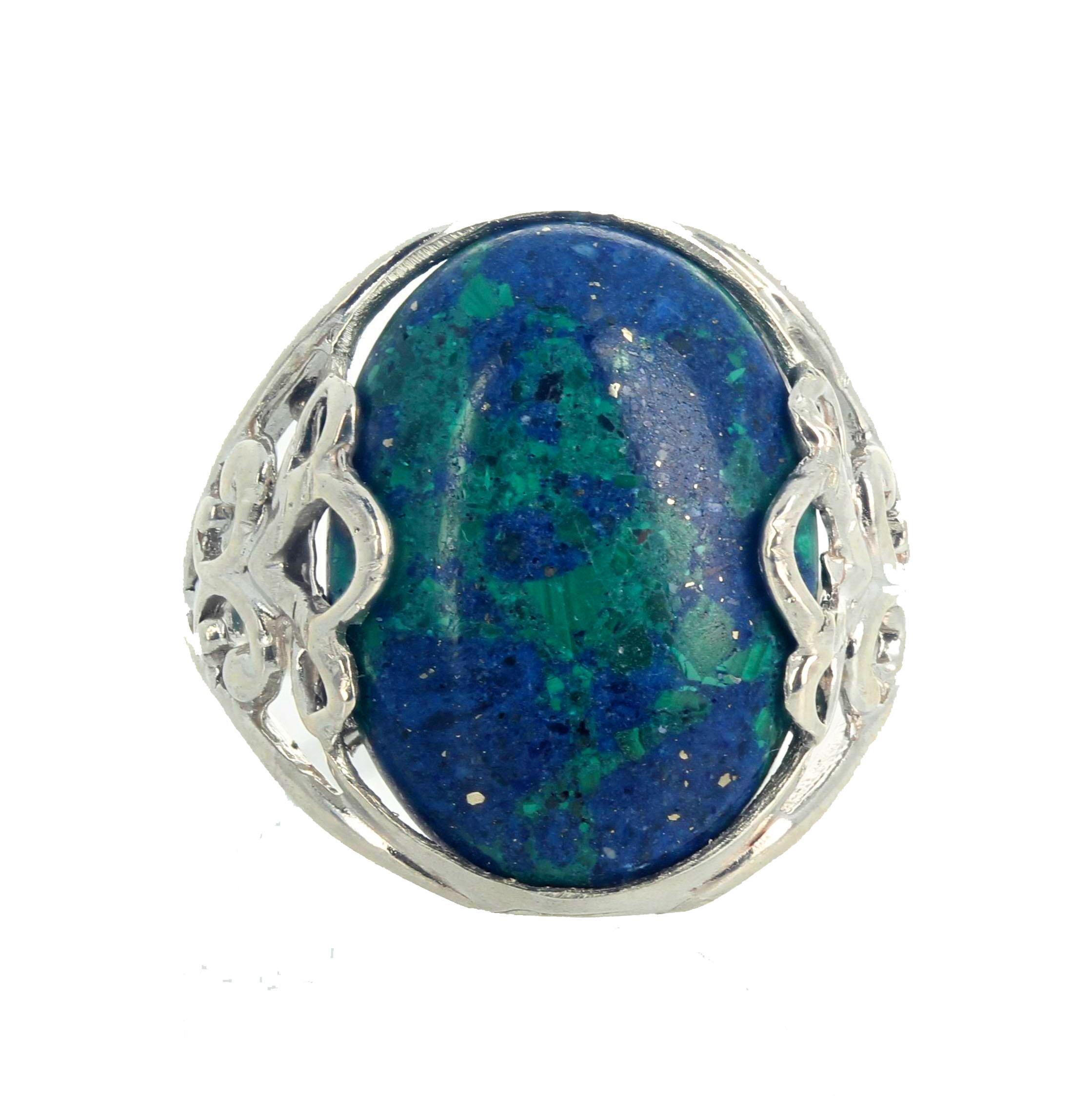 azurite stone ring