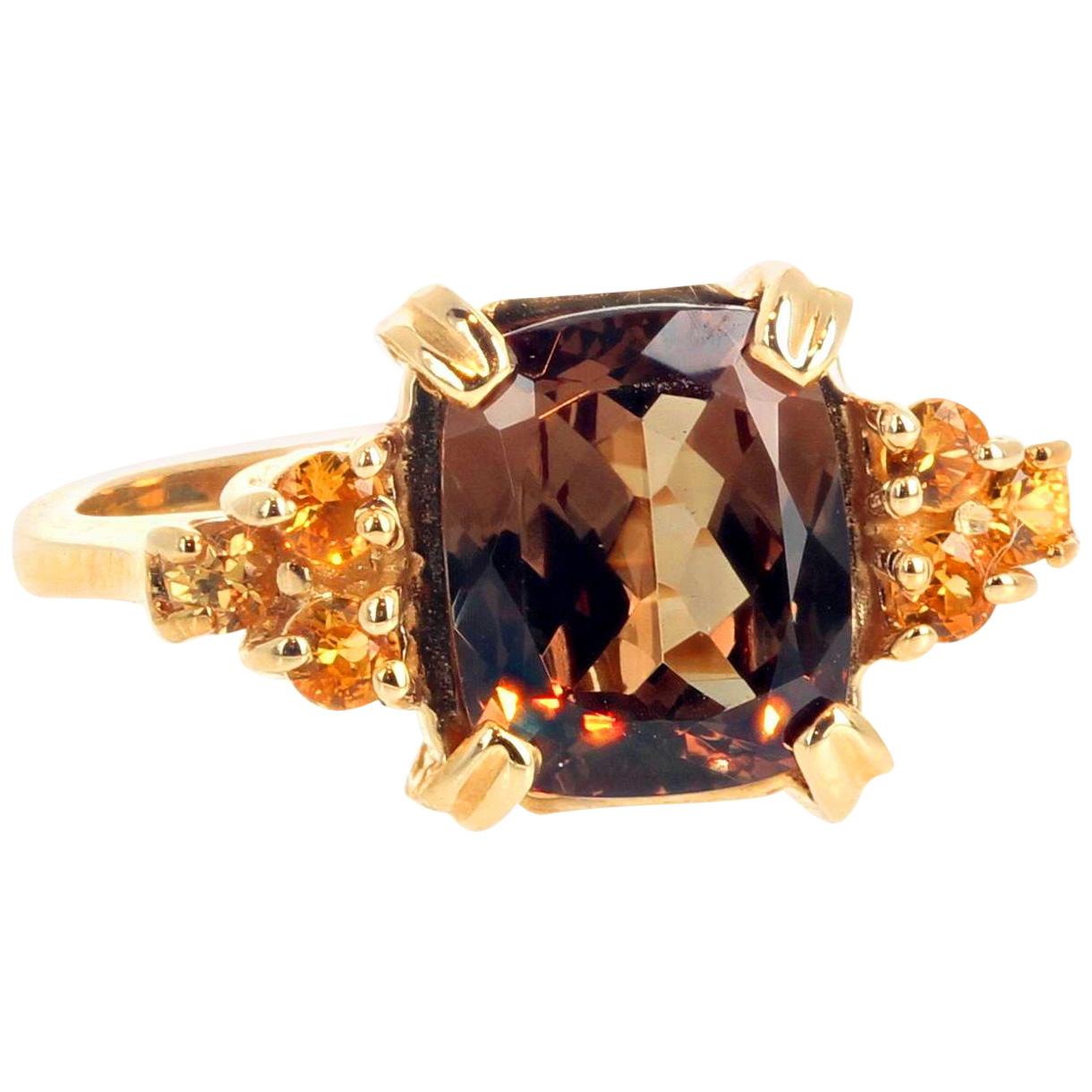 Gemjunky Rare Fiery Color Change 2.62 Ct. Garnet & Sapphire Ring