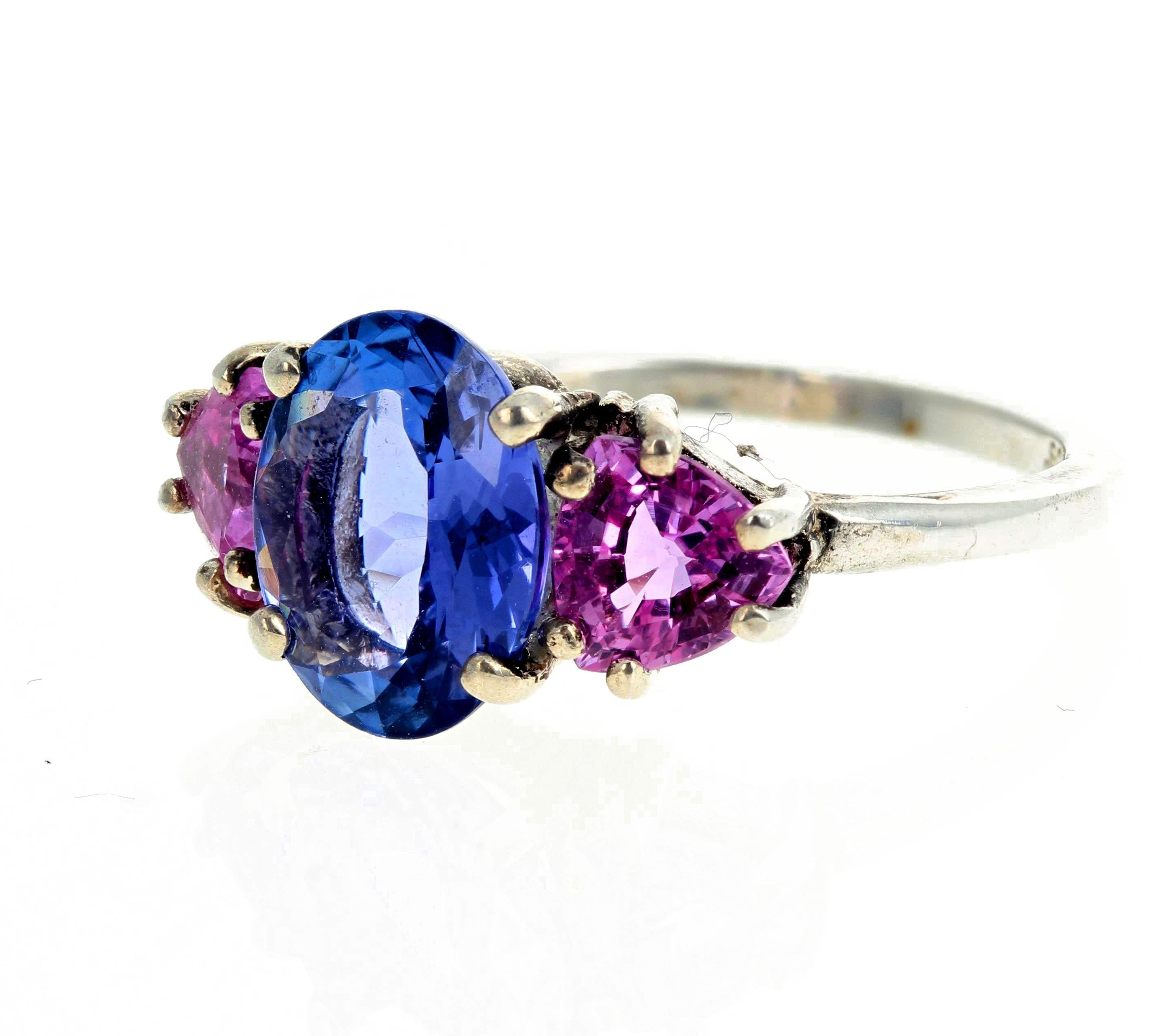 tanzanite and pink sapphire ring