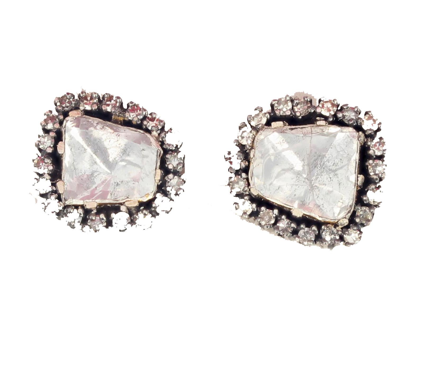 Gemjunky Dazzling Natural White Diamond Rock Earrings In New Condition In Raleigh, NC