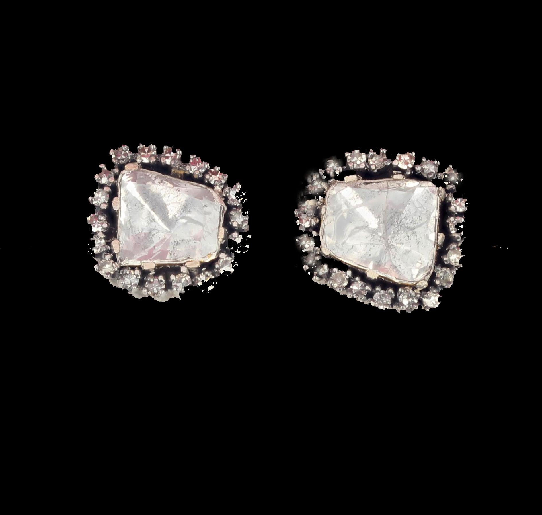 Gemjunky Dazzling Natural White Diamond Rock Earrings 2