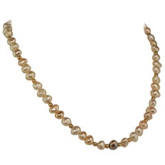Gemjunky Double Shine Multi Tone Pearl Necklace with Gold Accents