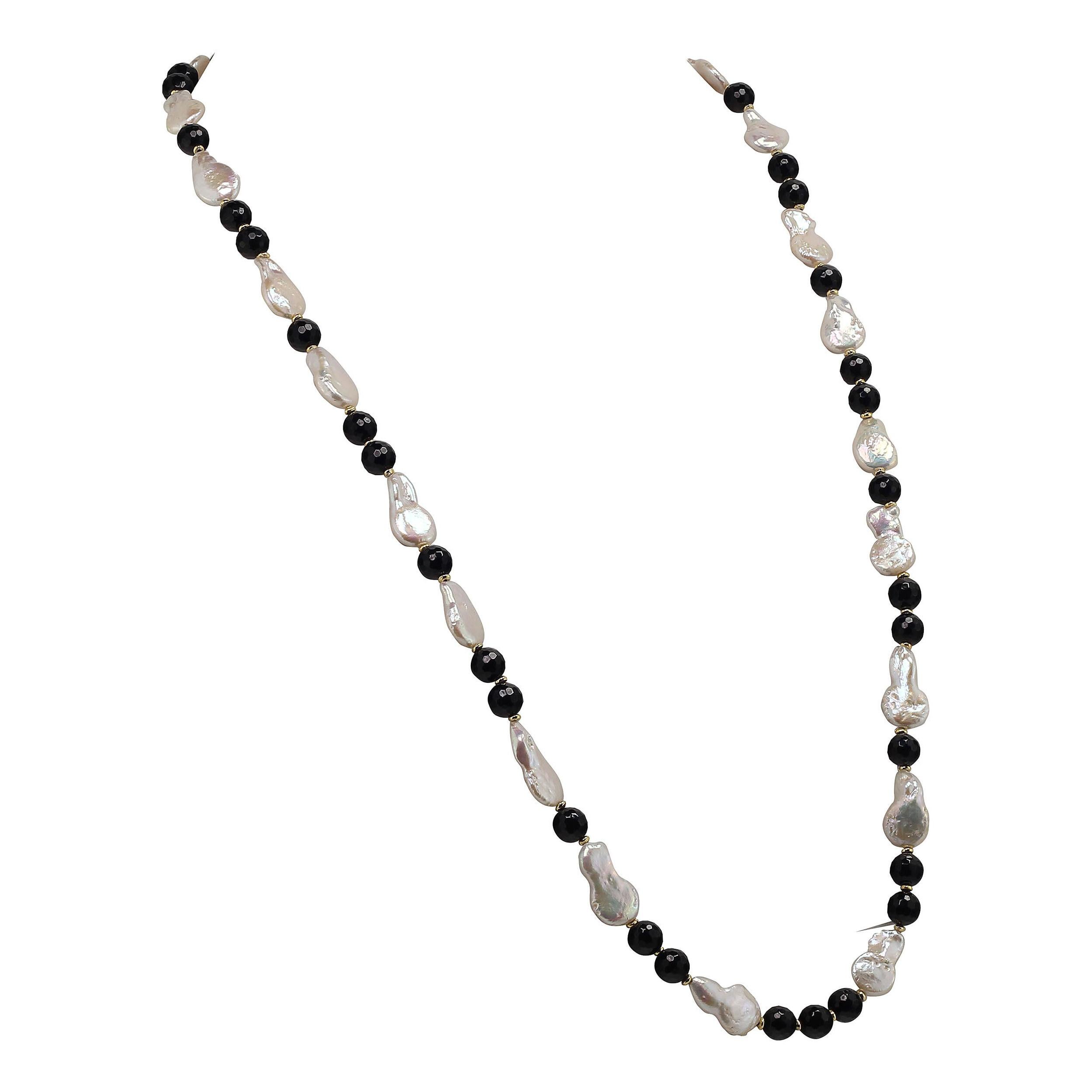 pearl and onyx necklace