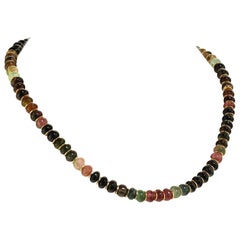 AJD Elegant Glittering Tourmaline Multi-Color Necklace with Goldy Accents