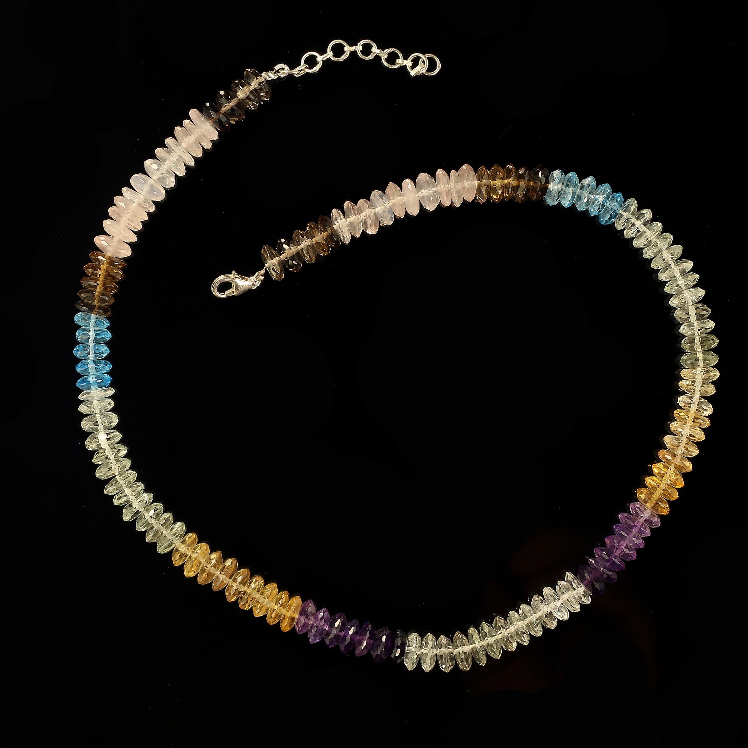 AJD Elegant Multi Color Gemstone Necklace In New Condition In Raleigh, NC