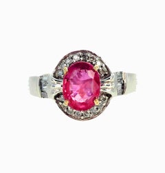 AJD RARE Elegant Pinky Natural 1.17 Ct. Sapphire & Real Diamonds Gold Ring
