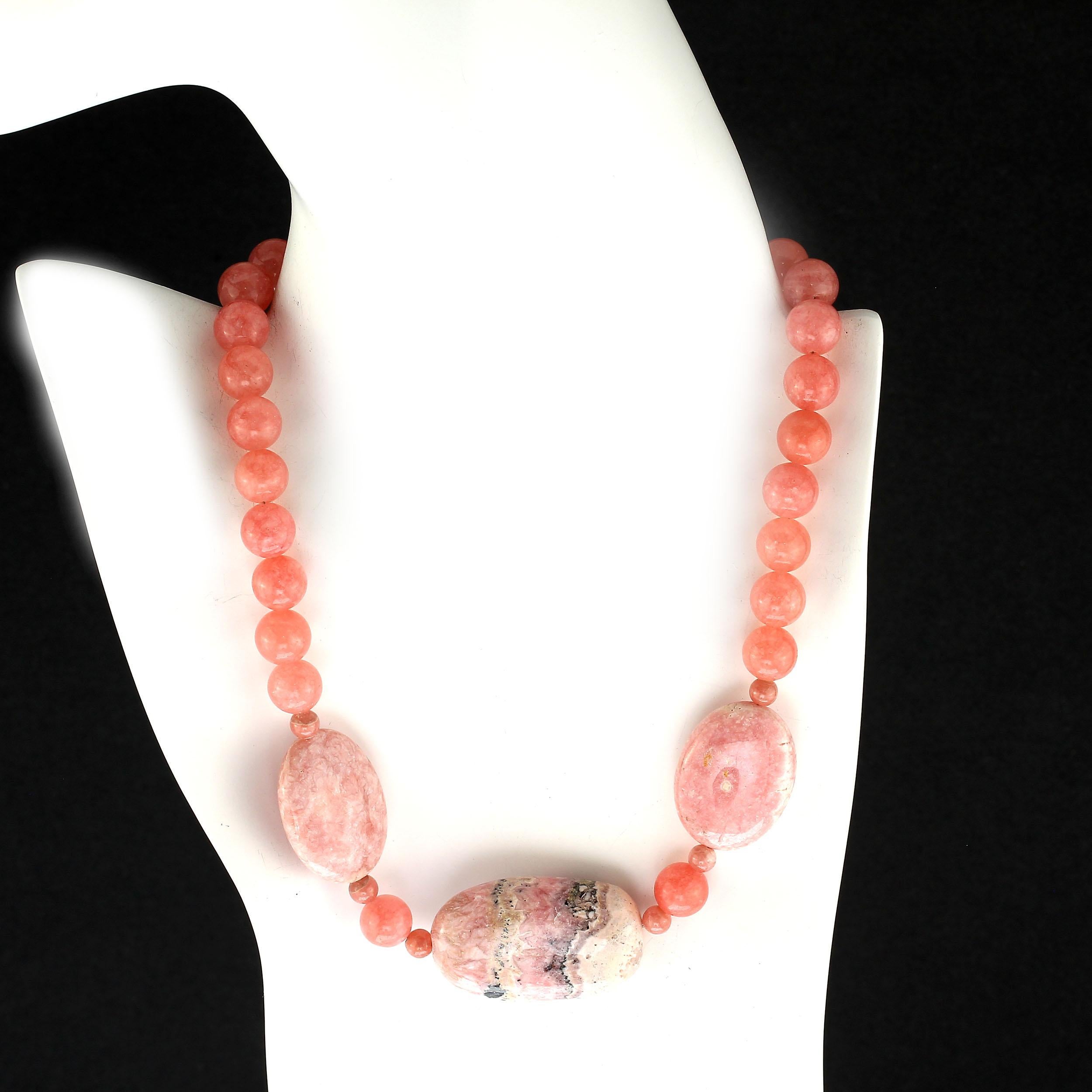 Gemjunky Elegant Rhodochrosite and Agate Choker Necklace In New Condition In Raleigh, NC