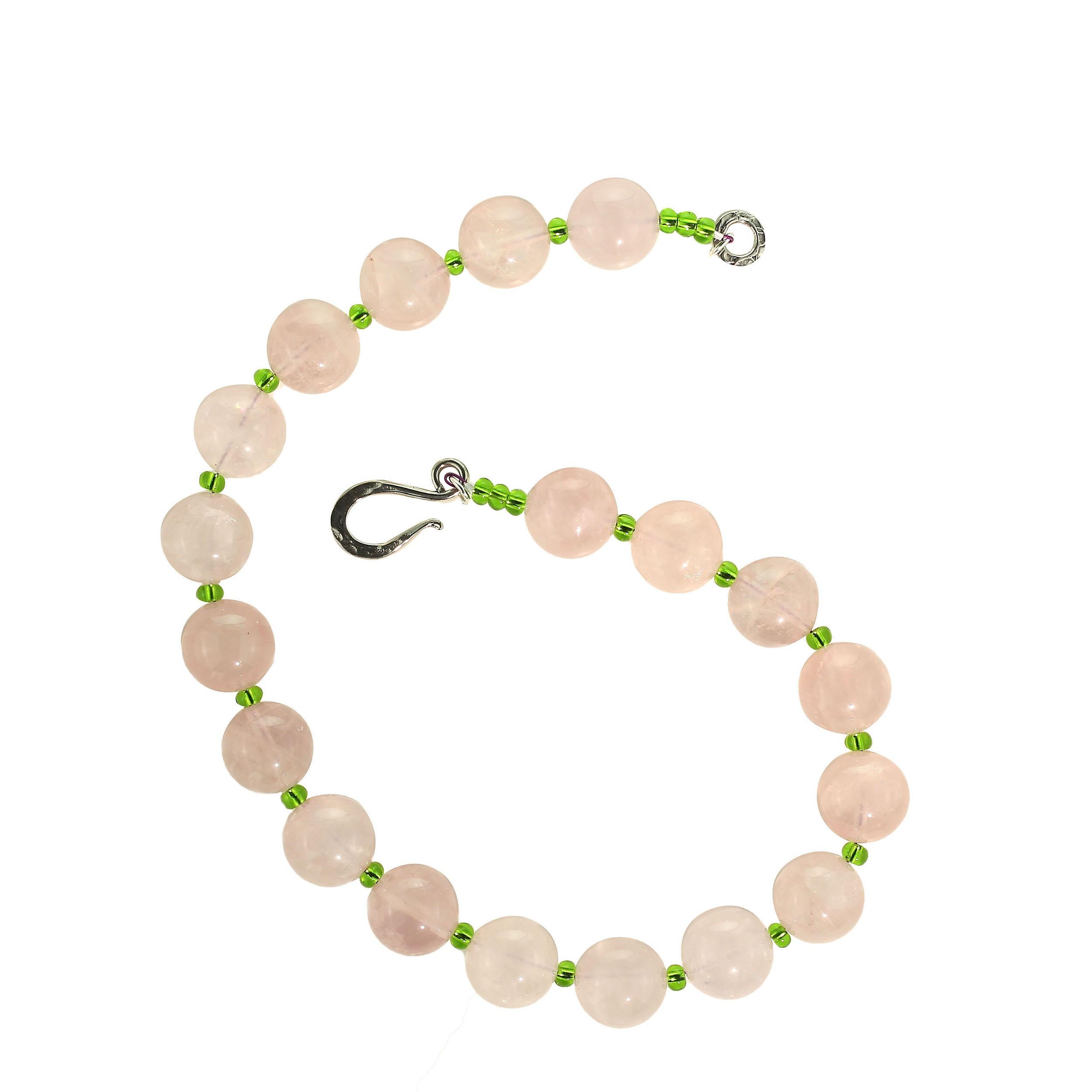 rose quartz beaded necklace