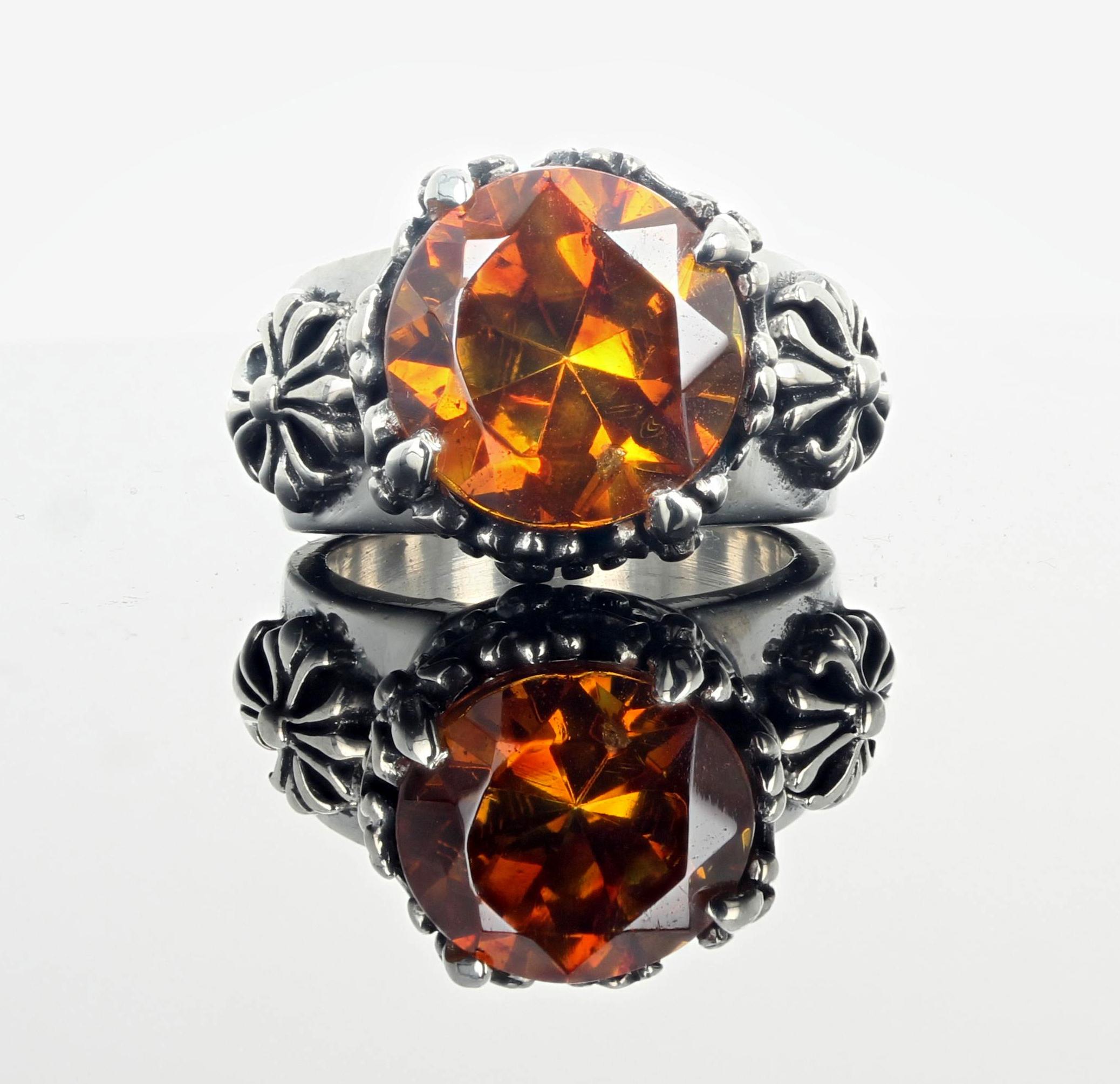 Fabelhafte Faszinierende Real 10,67 Karat Natürlicher Seltener Sphalerit Silber Ring für Damen oder Herren im Angebot