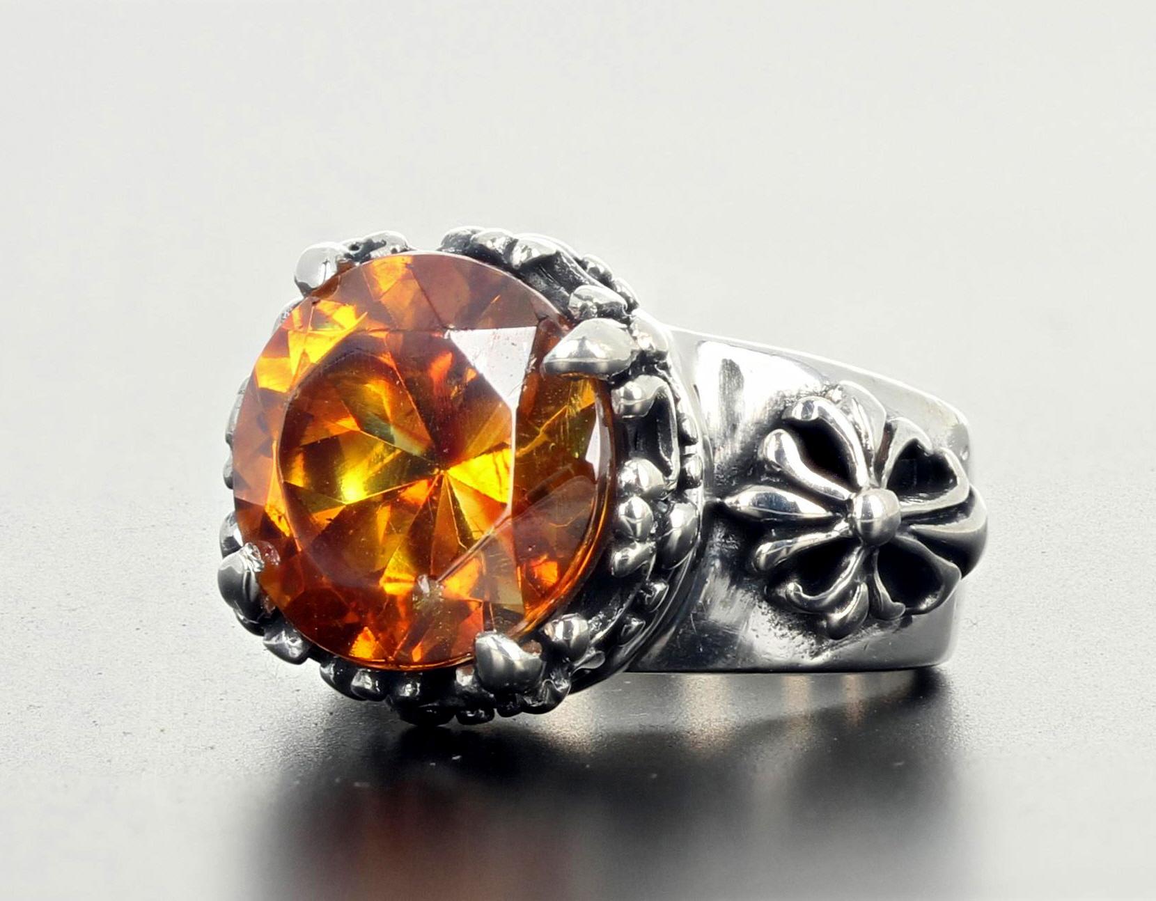 Women's or Men's AJD Fabulous Fascinating Real 10.67 Ct. Natural Rare Sphalerite Silver Ring For Sale