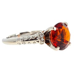 AJD 4.75 Ct Reddish Orangy Rare Rio Grande Citrine & Diamond Gold Ring