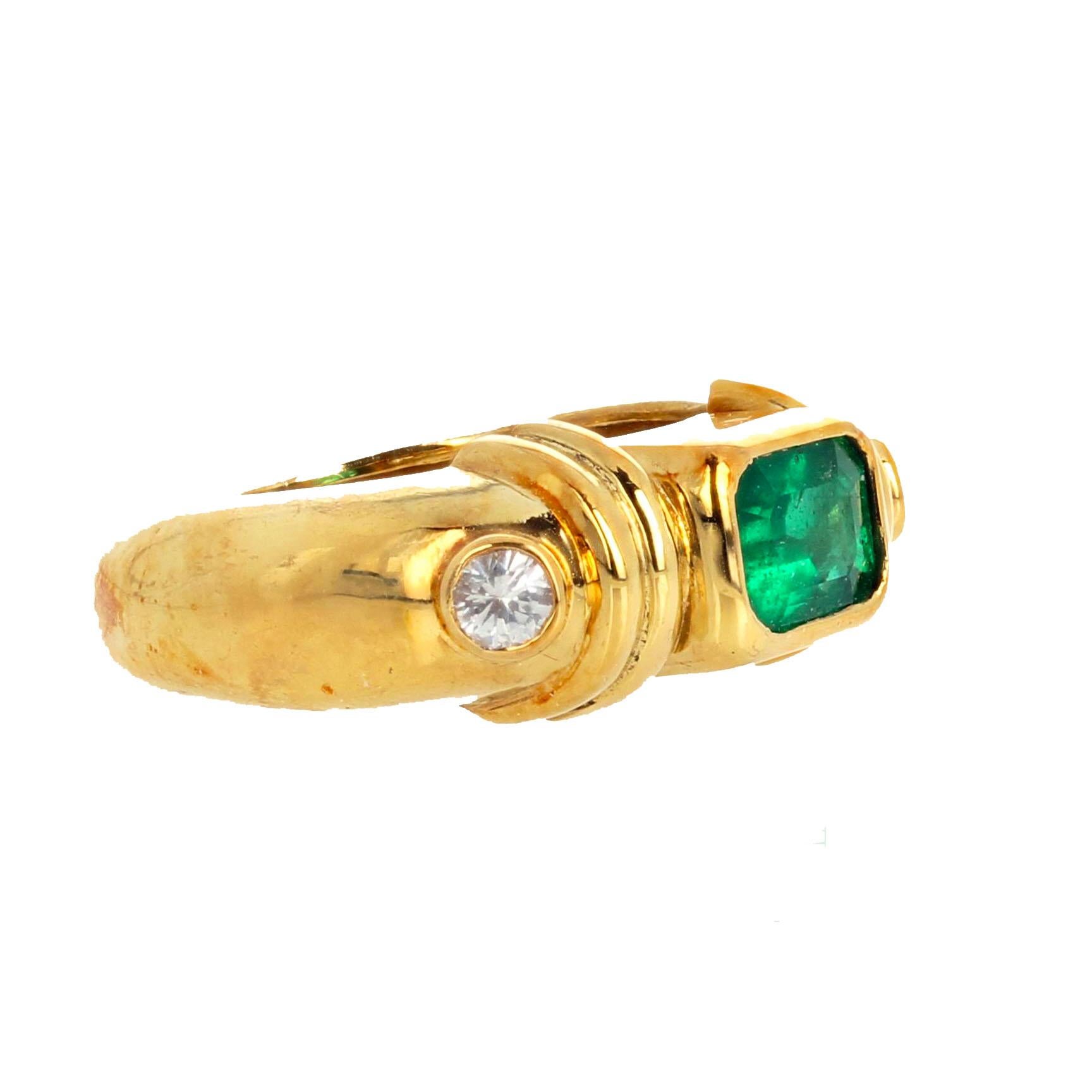 AJD Absolutely Exquisite RARE Natural Colombian Emerald &Sapphire 18Kt Gold Ring 1