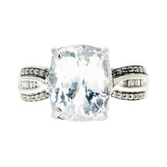 Used AJD Glittering Extraordinary Clear 10.35 Ct. Natural REAL Zircon & Diamond Ring